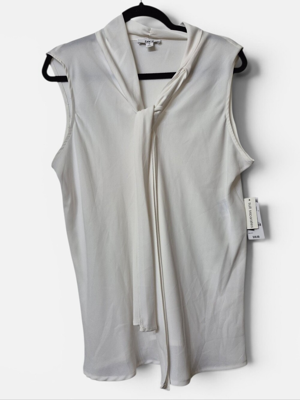 Bar III Women's Sleeveless Tie-Neck Blouse, Created for Macy's XL